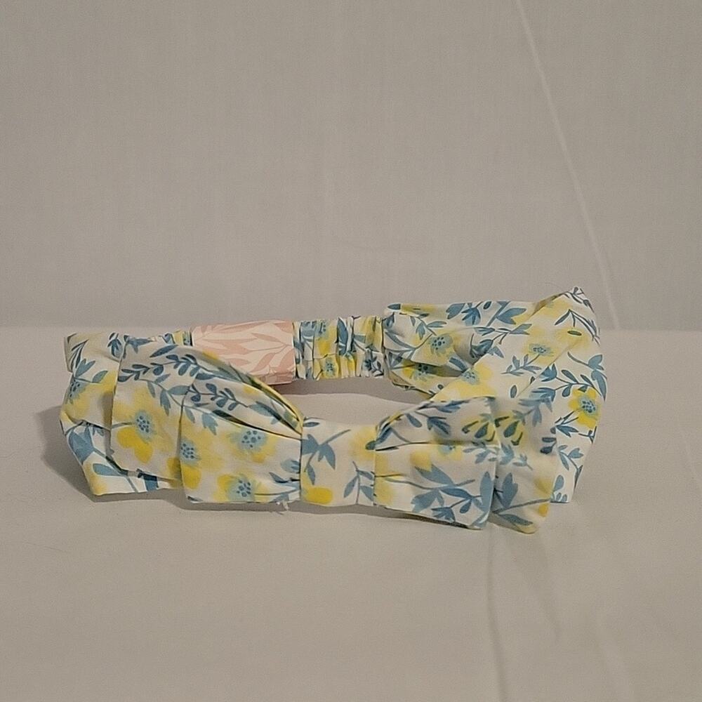 Tommy Bahama Kids floral headband with bow girl's 6M blue yellow cottagecore New